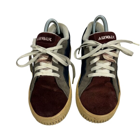 Airwalk Womens Suede Sneakers Size 5.5 Red/Blue/Gray - Picture 4 of 8